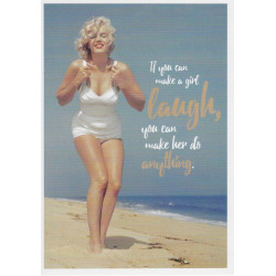 Postkarte - Marylin Monroe Make a girl laugh